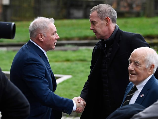 Former Rangers manager Ally McCoist (left) with former Ibrox defender David Weir