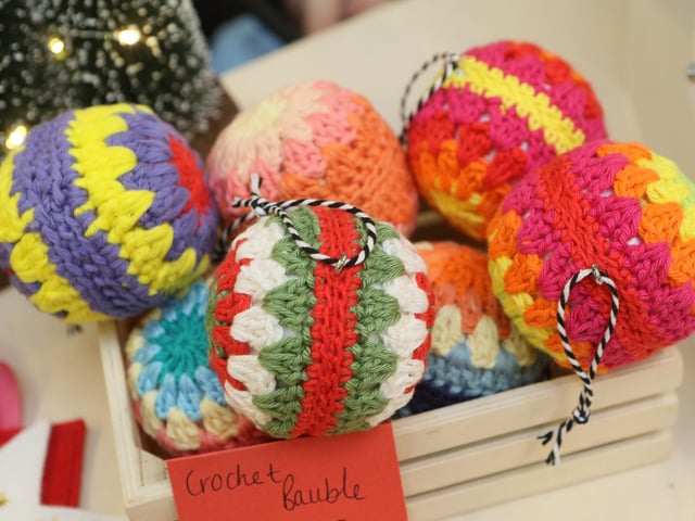 Plenty of Christmas crafts to browse.