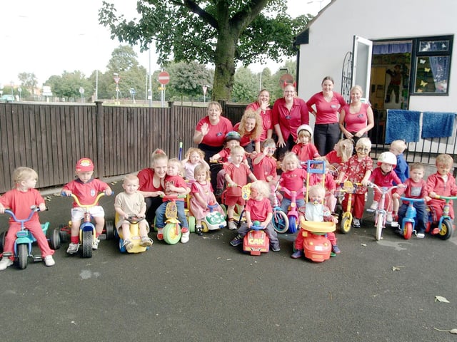 A sponsored toddle in 2001 at Sutton's Learning Tree Nursery