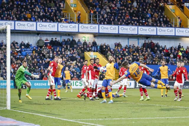 Crewe escape a home chance on their way to a point at Mansfield Town. Photo by Chris Holloway / The Bigger Picture.media