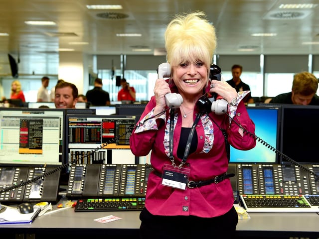 Barbara Windsor on the trading floor during the BGC Partners Charity Day in London's Docklands.