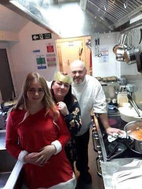 Pictured: Kerry and Dave Wilson and their daughter from Wilson Wrights cafe