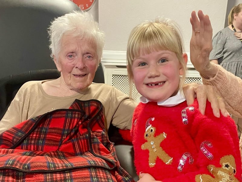 Year 2 Pupil meets a resident of Moorlands Care Home