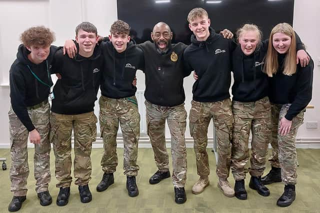 Uniformed Protective Service students talked about careers in the armed forces.