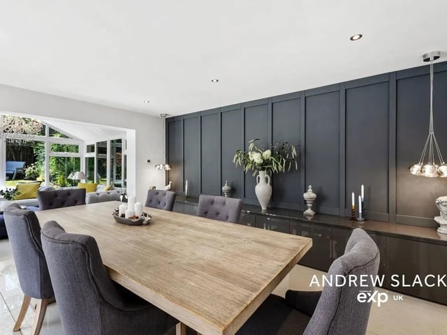 The dining area is perfect for entertaining and family gatherings.