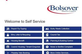 Home page of Self Service portal website