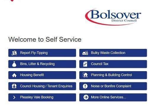 Home page of Self Service portal website