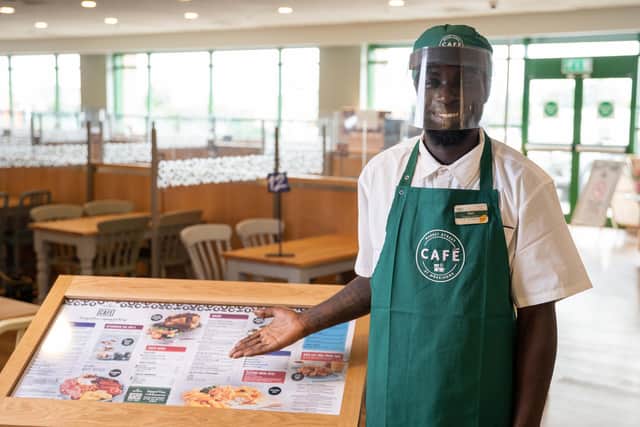 Assistance will be on hand to help you find a comfortable seat at a safe distance from other customers in the cafe.