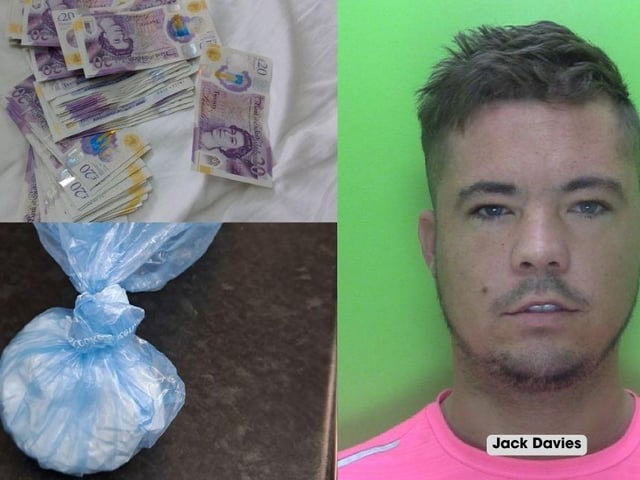 Jack Davies, 26, of Cutler Drive, Retford, pleaded guilty to being concerned in the supply of cocaine and possession of cannabis. He was jailed for three years and four months. (Picture: Nottinghamshire Police.)