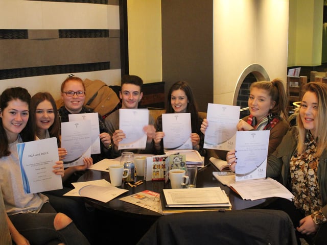 Kirkby College students who completed the first year of theHealth and Social Care A Level.