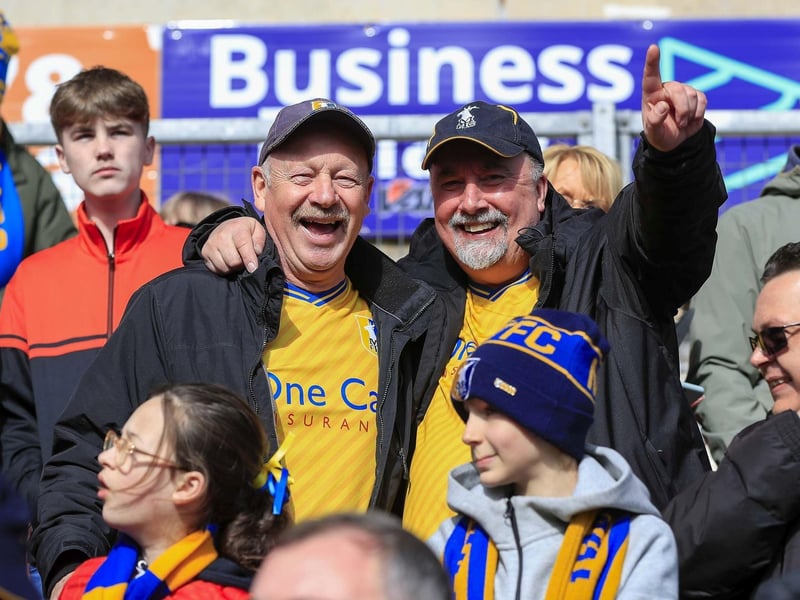 Mansfield Town fans watch the defeat at Wrexham.