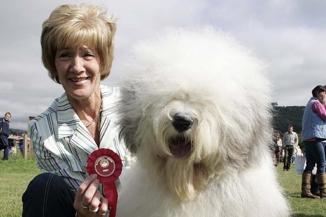 Sue Goddard from Worksop and her dog won first place at Bakewell Show in 2006