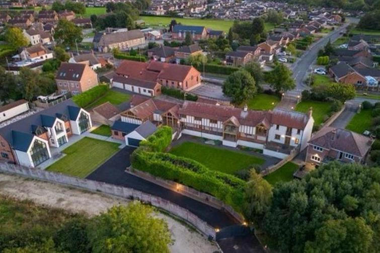This drone shot gives a bird's eye view of the £1 million house on Mansfield Road, Skegby. In total, there is about 5,600 square feet of living accommodation, while the beautiful gardens and grounds cover about one acre.