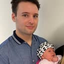 Emily Thompson with her parents Adam Thompson and Martyna Franiasz. New mum Martyna Franiasz successfully quit smoking at the start of her pregnancy thanks to support from Sherwood Forest Hospitals NHS Trust's new tobacco dependency team.