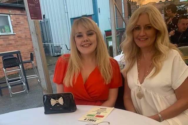 Sally Gillborn and daughter Alexandra attended Andwhynot's Robbie Williams tribute.