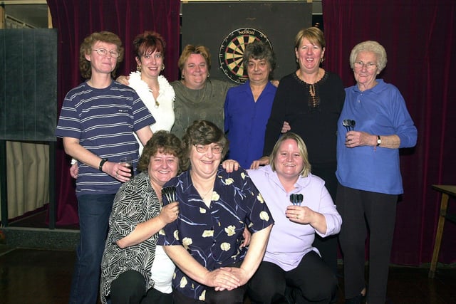 The Bentley Ladies Darts League finals night was held at the Markham Officials Club in 2003. Our picture shows League winning team Comrades, back row, from left, Pauline McCarthy, Amanda Cross, Angela Vernon, Joan Fendall, Lorraine Barnes and Vera Atkinson; front, Julie Ford, Jackie Cross and Val Ellender.