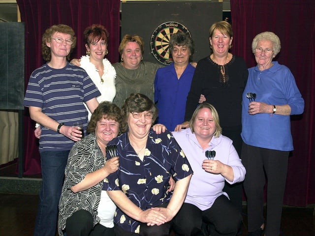 The Bentley Ladies Darts League finals night was held at the Markham Officials Club in 2003. Our picture shows League winning team Comrades, back row, from left, Pauline McCarthy, Amanda Cross, Angela Vernon, Joan Fendall, Lorraine Barnes and Vera Atkinson; front, Julie Ford, Jackie Cross and Val Ellender.