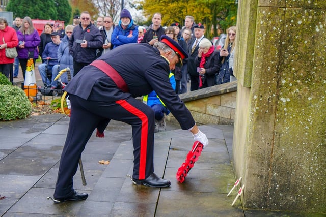 A number of civic dignitaries were invited to lay a wreath