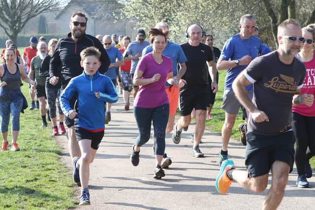 And they're off! The start of the latest Mansfield parkrun at the Manor Park Sports Complex in Mansfield Woodhouse.