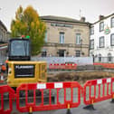 Work in the Market Place outside The Court House is creating the first of Severn Trent’s independent rain gardens.
