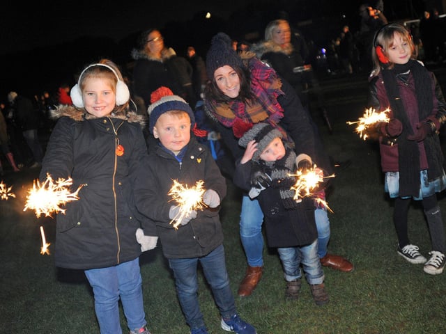 Mansfield Woodhouse firework event.      Sparkler fun for firework display goers in Mansfield Woodhouse in 2016.