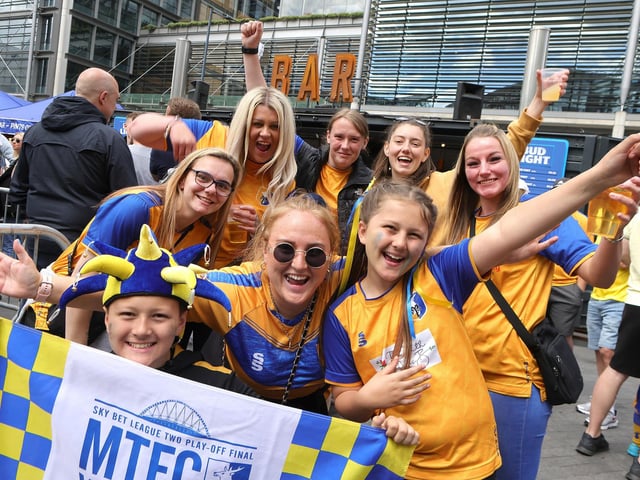 The Stags fans have invaded Wembley Way.