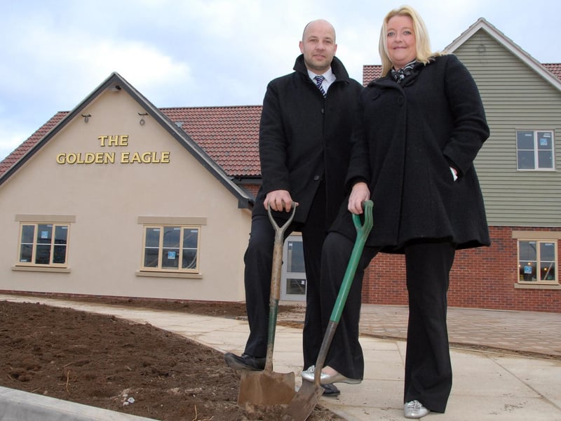 The Golden Eagle, off Southwell Road East in Mansfield, prepares to open in 2011. Pictured are managers Paul and Ellie Higginson.