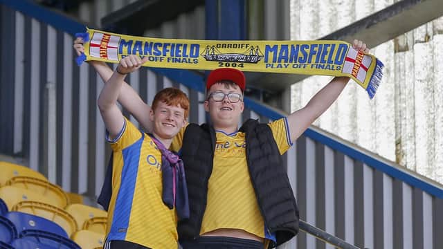Mansfield Town fans ahead of the win over Barrow.