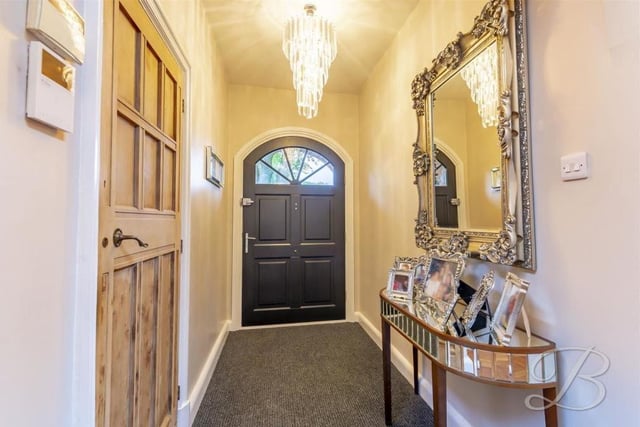 As you step through the front door of the High Oakham Road property, you are greeted by this stunning entrance hall that gives a sense of grandeur.