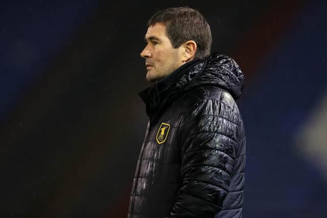 Stags boss Nigel Clough - Jordan Bowery has to score from there.