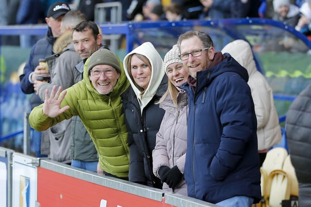 Stags fans watch the Sky Bet League 2 match against Crewe Alexandra at the One Call Stadium.