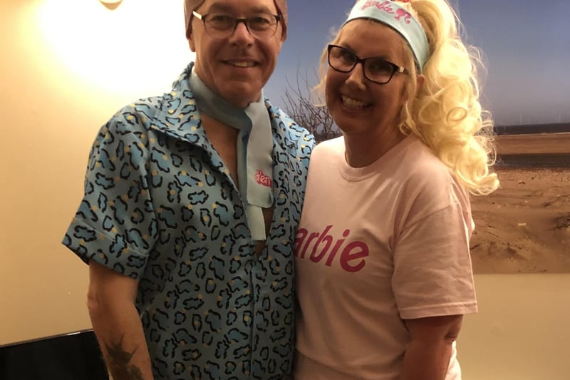 Linda Benstead and her husband, both turning 60 this year, dressed up as Barbie and Ken over the weekend.