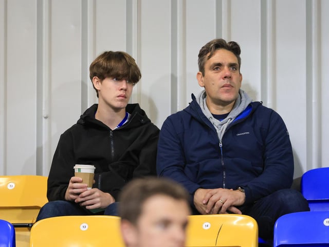 Travelling Mansfield Town fans during the Sky Bet League One match against AFC Wimbledon at Stadium Plough Lane.