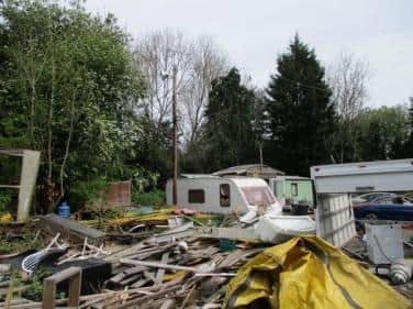 Part of a site in 2022 at Station Yard, off Chesterfield Road, Pleasley, after it had previous permission to store and maintain Travelling Showpeople's equipment and is now earmarked for four mobile homes