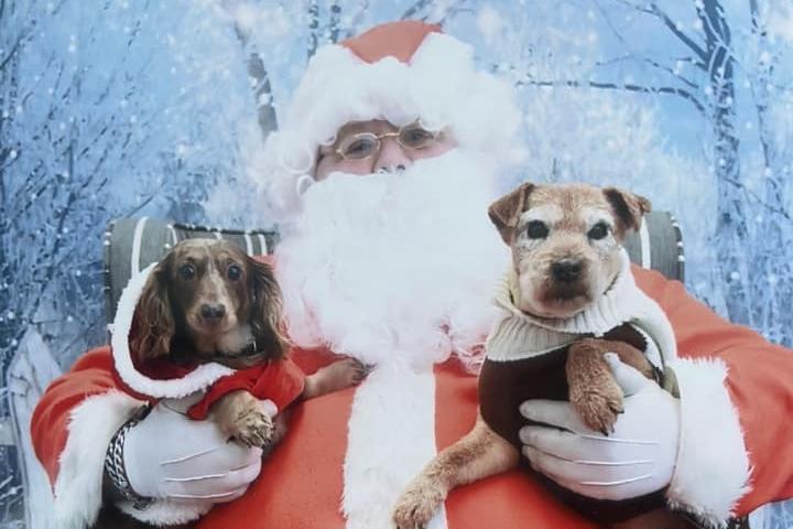Meadow and Bonnie with Santa.