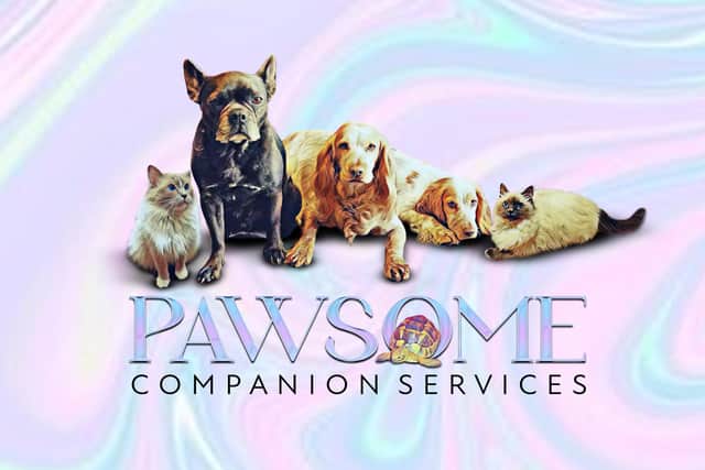 Gemma's pets feature on her logo and business cards.