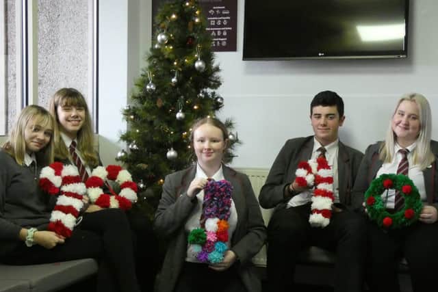 The Garibaldi School pupils with some of their Christmas decorations