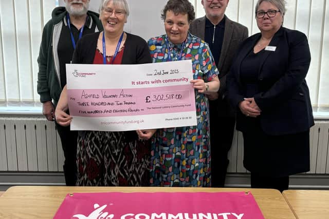 Ashfield Voluntary Action CEO and Trustees Celebrate National Lottery award