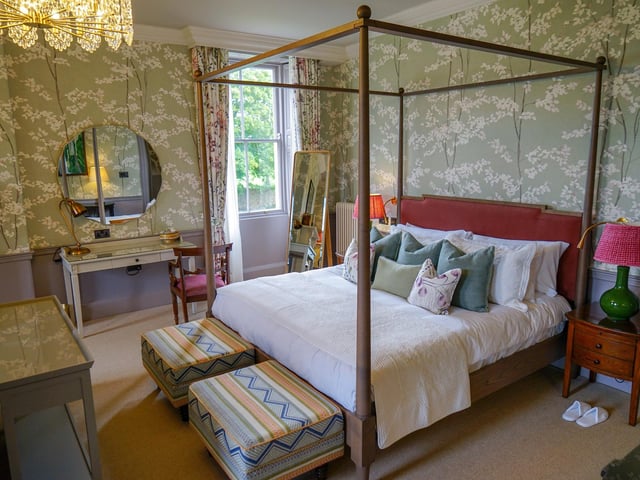 One of the bedrooms transformed by Northern Design Award winner Rachel McLane in Cuckney House on the Welbeck Estate.