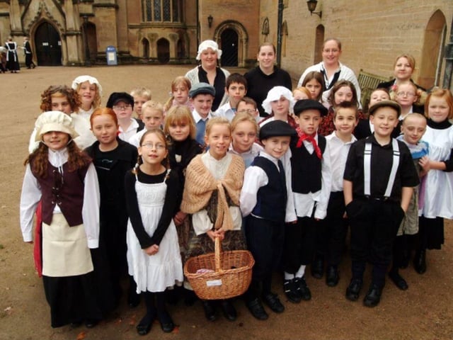 Pupils and staff dressed up for a special schools Victorian Day at Newstead Abbey in 2007.