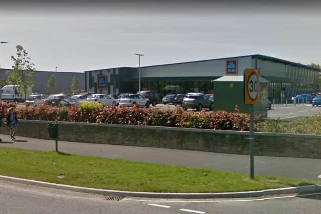 Aldi at the retail park.