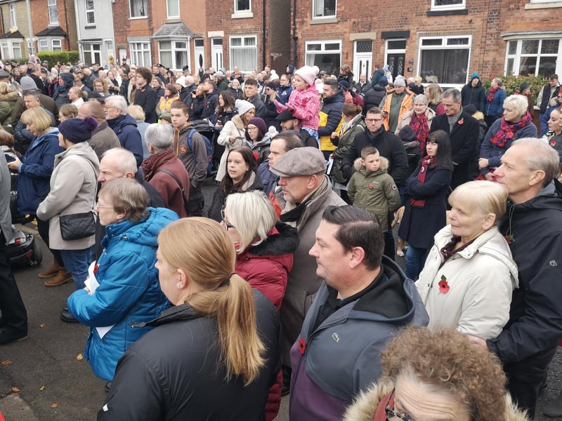 A big crowd turned out for the parade and service in Kirkby