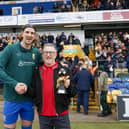 Aden Flint receives the Chad Readers' Stags Player of the Year award last season from sports editor John Lomas.