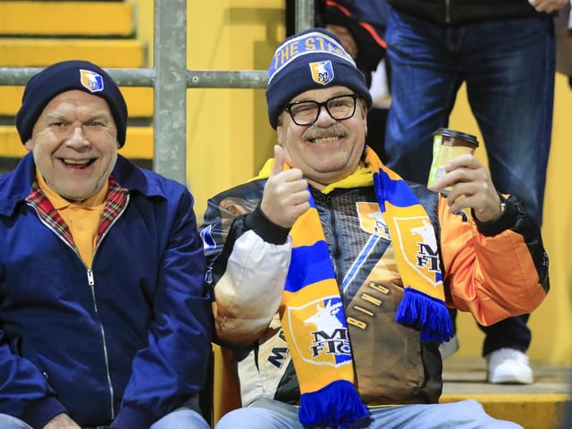 Mansfield Town fans ahead of the defeat to MK Dons.