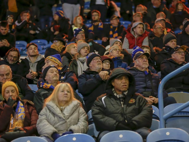 Mansfield Town fans ahead of the big win at Carlisle United.
