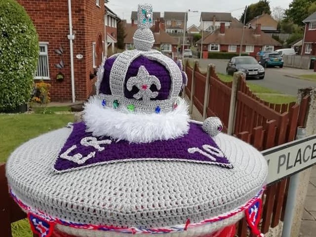 A Platinum Jubilee-themed postbox topper on the corner of Sookholme Lane in Warsop. Picture: Pauline Harris.