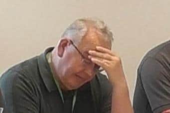 Councillors pictured expressing their frustration and exasperation during meetings of Blidworth's Parish Council