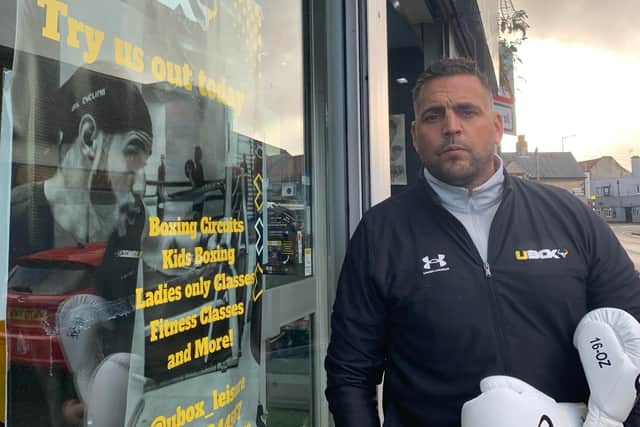 Owner Oliver Cox, outside Ubox gym on Church Street, Warsop.