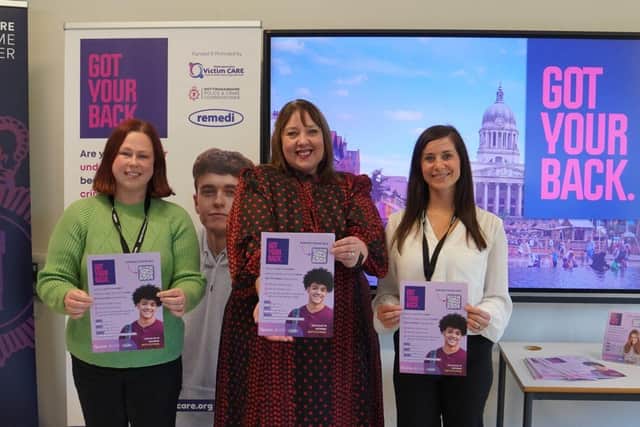 Nottinghamshire Police and Crime Commissioner Caroline Henry alongside Remedi staff