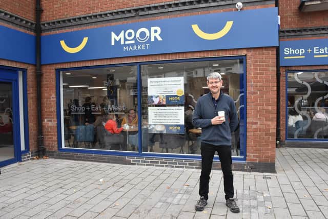 Trevor Middleton, Ashfield District Council's town centre & markets manager outside the new Moor Market
